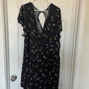 NWOT BLACK FLORAL ROMPER